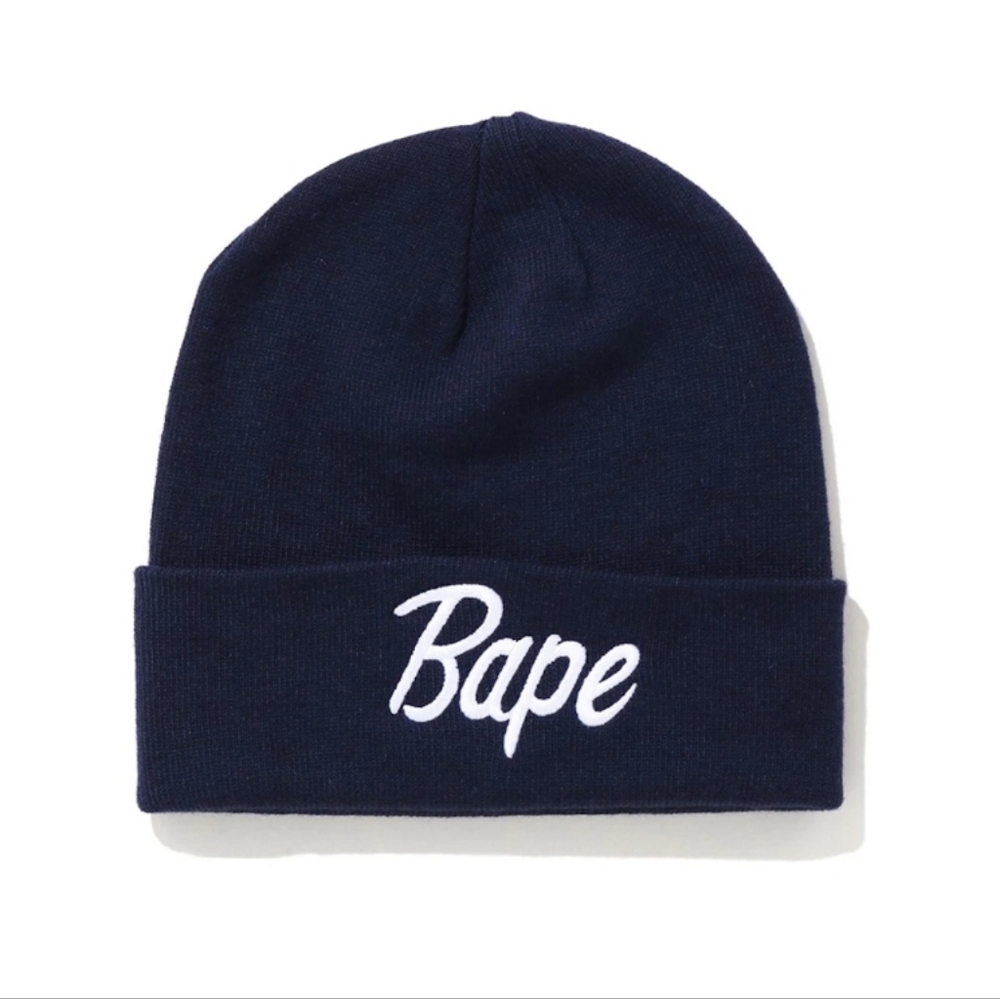 Bape script knit beanie